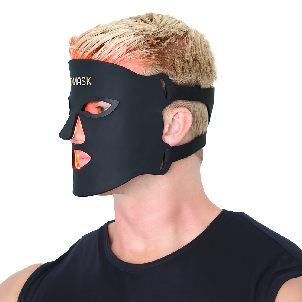 Red Mask on man