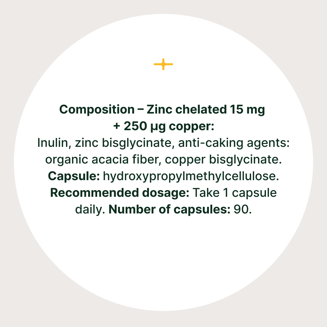 Zinc chelated 15 mg + copper