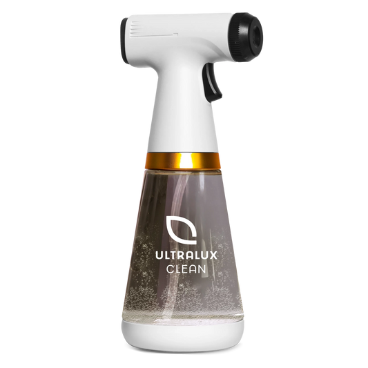 UltraLuc Cleaner in the color white with a transparent background