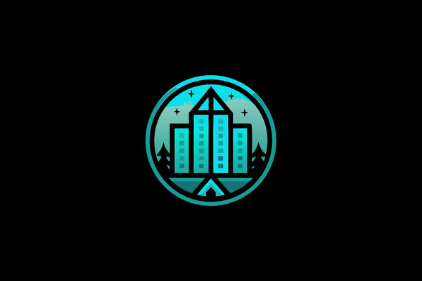 A blue building icon with trees and stars, a calm setting for an anxiety workshop.