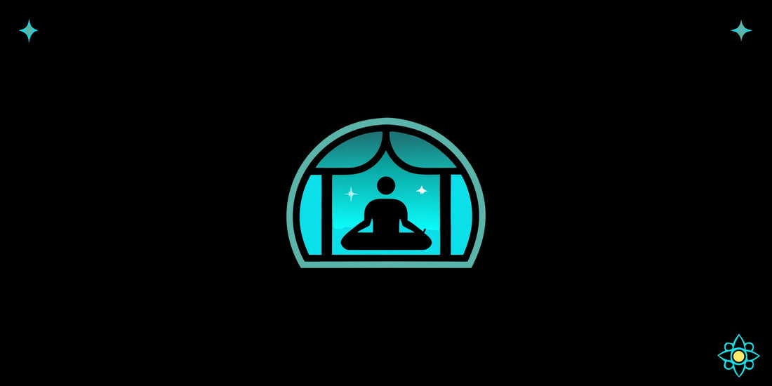 Person meditating in a starry tent, a key practice in breathwork certification.