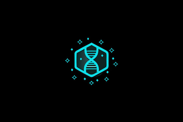 Glowing DNA helix symbolizing advanced biohacking protocols and genetic science.