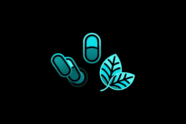 Biohacking supplements arranged for focus sleep and recovery