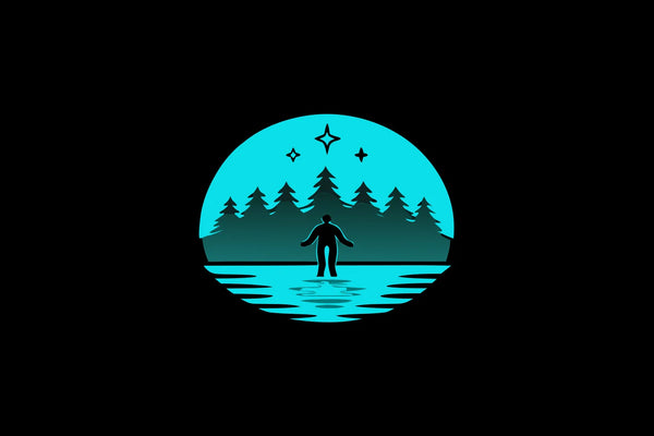 Person emerging from a cold plunge in a serene natural setting at sunrise