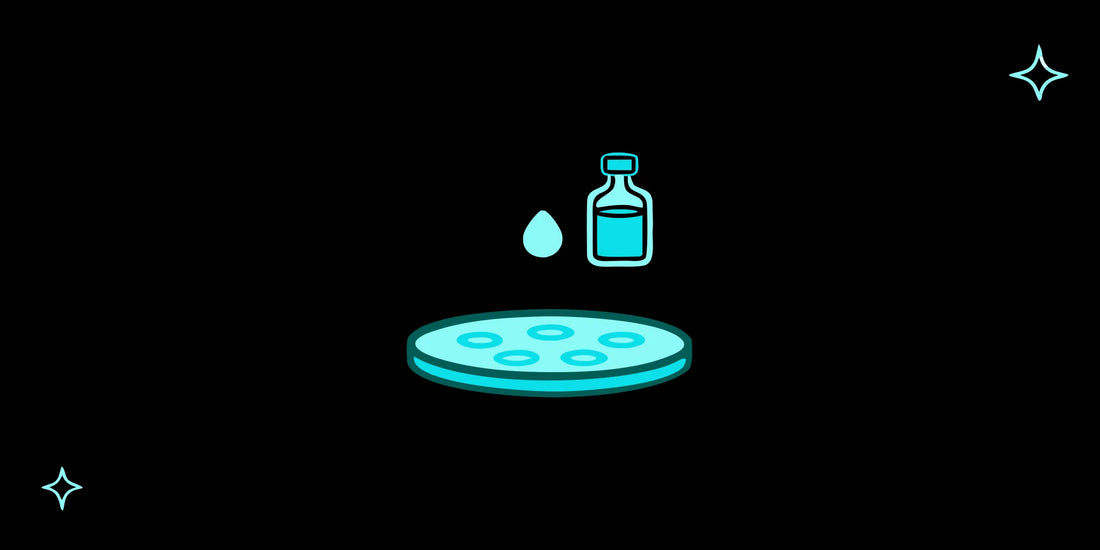 A drop of liposomal glutathione, a supplement that works by enhancing cellular absorption.