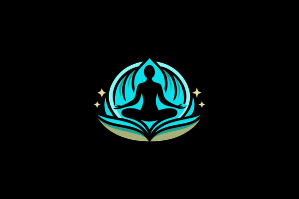 Meditative figure in lotus pose with a blue lotus, a guide to embodied spirituality and body wisdom.