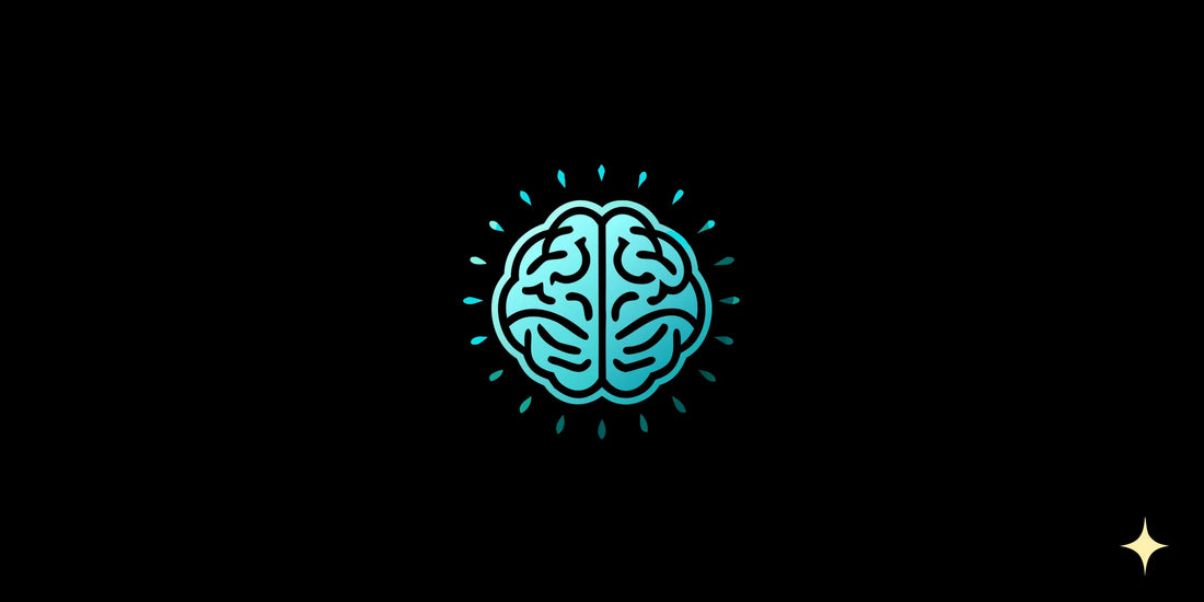 Human brain with glowing neural pathways and blue light frequencies representing flow state and neuroplasticity
