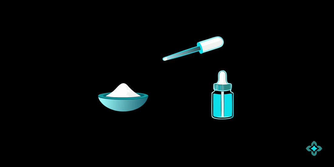Glutathione powder and a liquid dropper for a correct dosage per day.