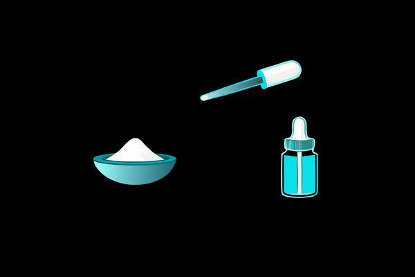 Glutathione powder and a liquid dropper for a correct dosage per day.