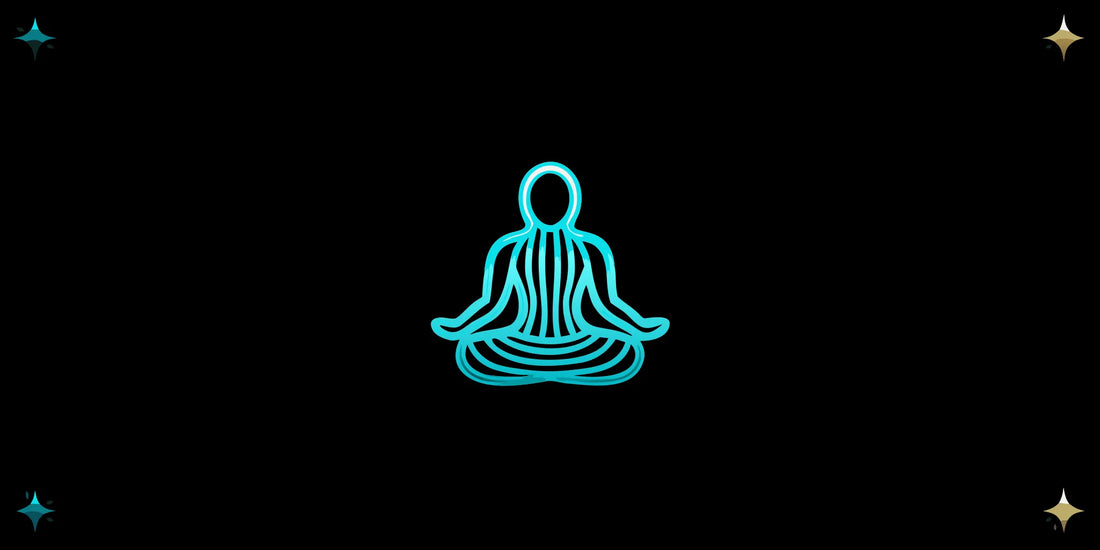 Person practicing conscious breathwork with hands on heart, surrounded by ethereal golden light