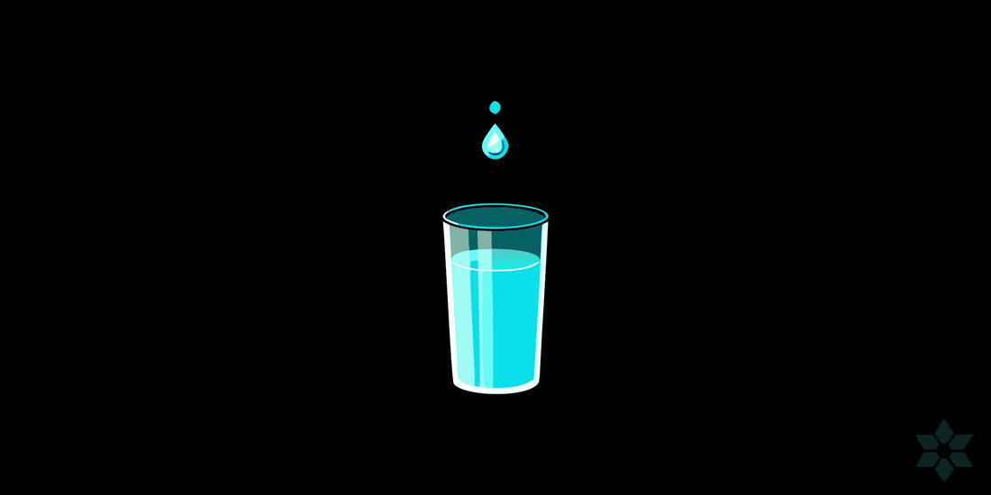 A blue drop over a glass of water answers how many drops of methylene blue to take per day.