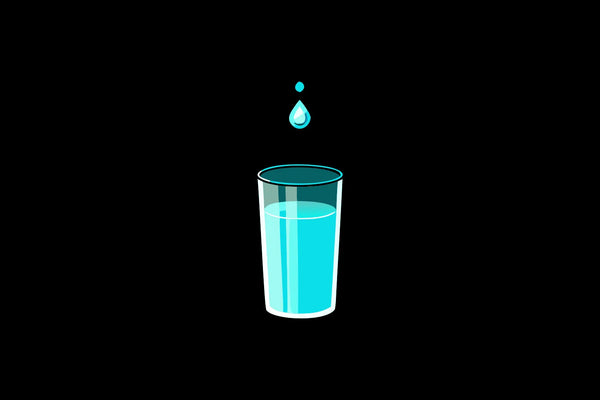 A blue drop over a glass of water answers how many drops of methylene blue to take per day.