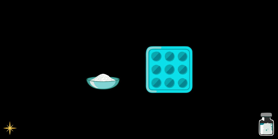 Glutathione powder, pills, and vial to determine the correct daily dose for skin whitening.