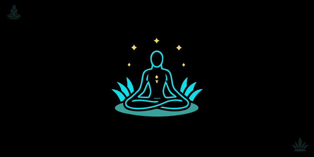 Person in a serene posture with glowing light patterns around the heart area, representing HRV biofeedback for nervous system regulation