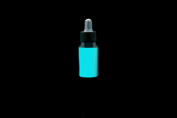 A dropper bottle of methylene blue as a supplement.