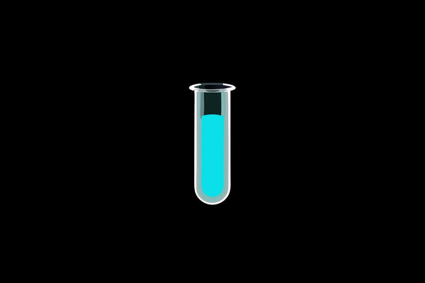 A test tube of vibrant methylene blue, a chemical compound explored for its health benefits.
