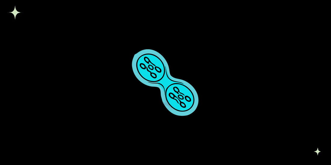 Microscopic glowing blue methylene blue molecular structures with mitochondria on dark background, scientific aesthetic