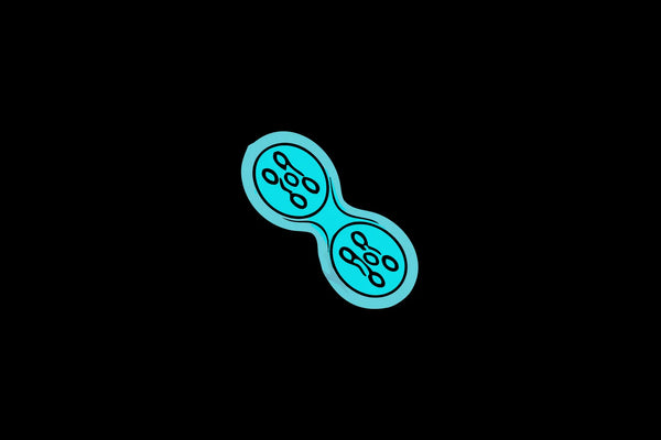 Microscopic glowing blue methylene blue molecular structures with mitochondria on dark background, scientific aesthetic