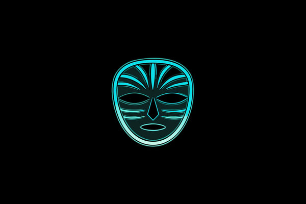 A glowing red light therapy mask used for its anti-aging and skin benefits.