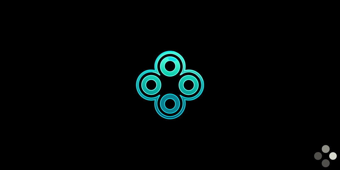 Four interconnected circles, a glowing blue symbol for the practice of conscious evolution.