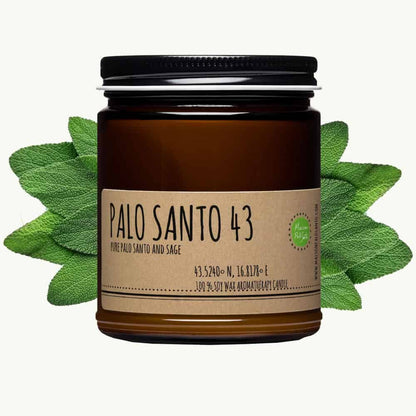 Palo santo and sage candle