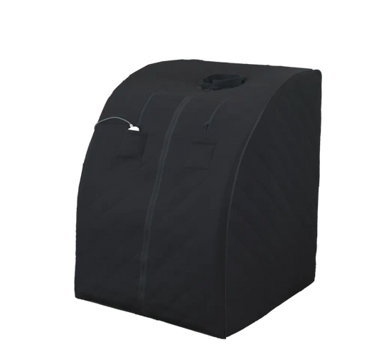 The UltraLux Foldaway Sauna is a fabric, portable infrared sauna.