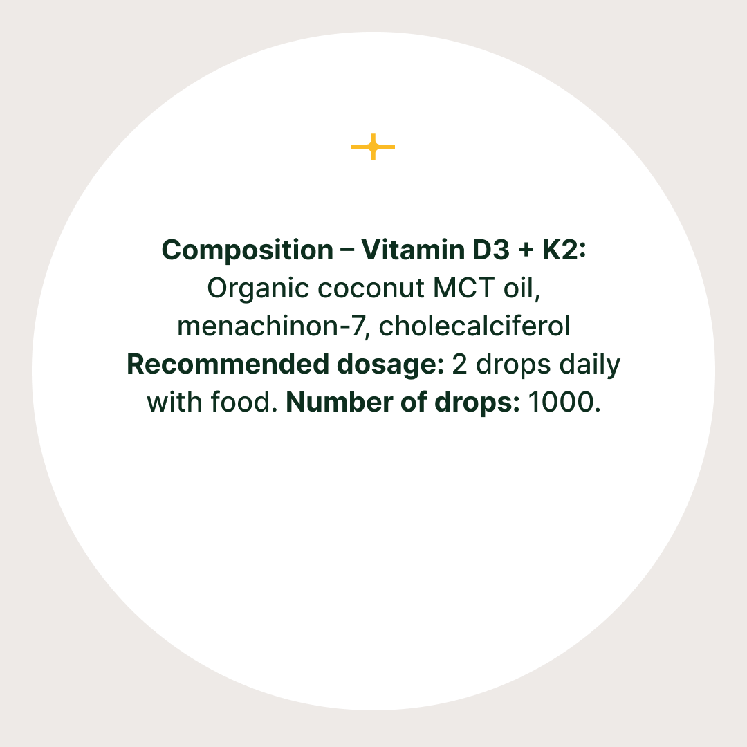 Vitamin D3 + K2, 1000 IU D3 / 25μg K2-MK7